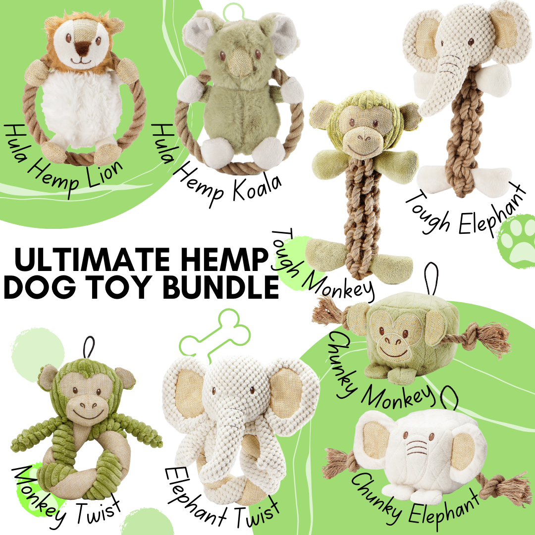 Mini Hemp Chunky Monkey and Elephant Dog Toys – Petique, Inc.