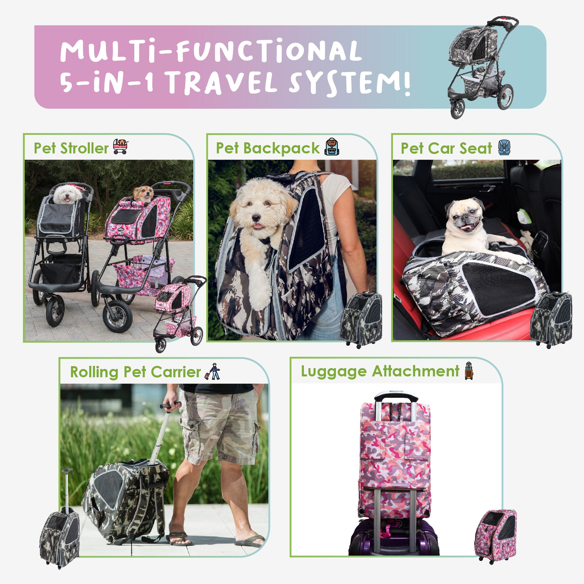 Dog hot sale stroller backpack