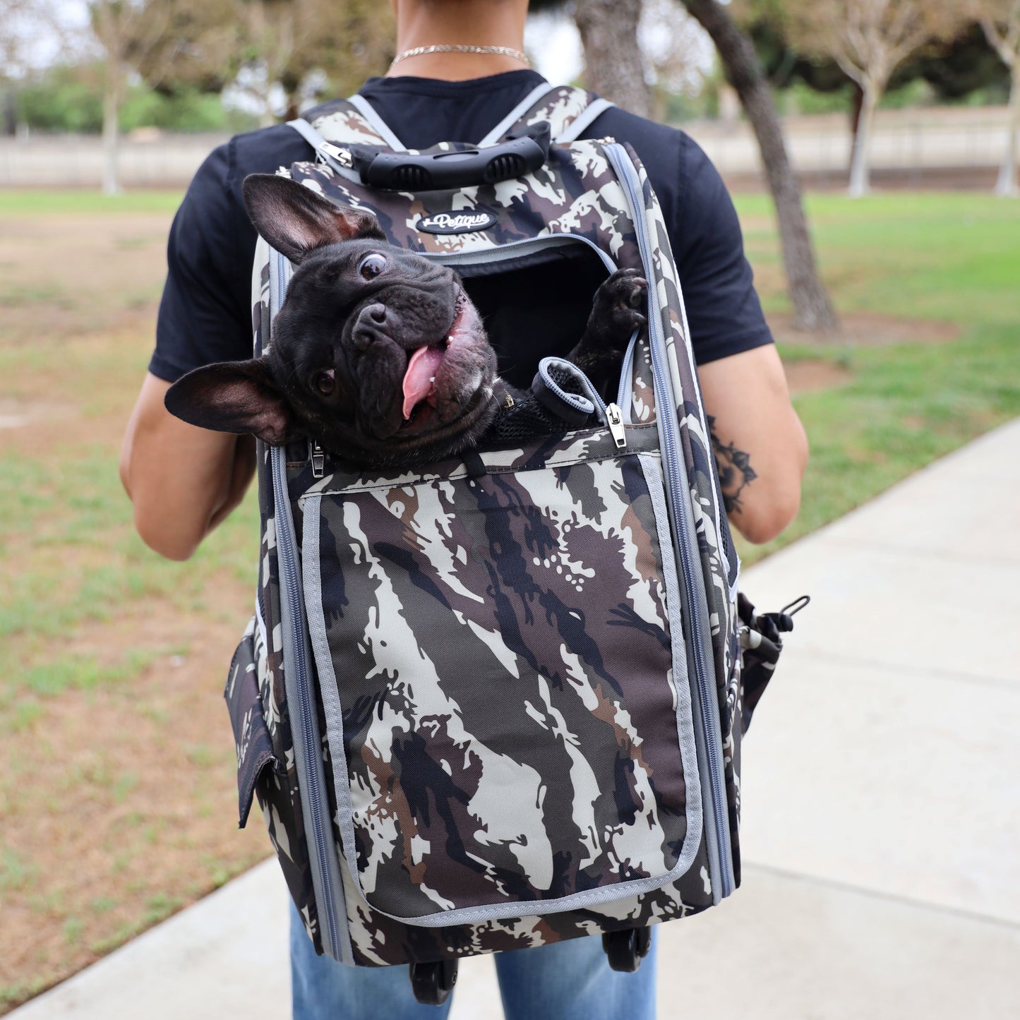 OPEN-BOX | 5 Function Pet Carrier for Travel  - Army Camo