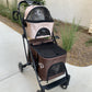 OPEN-BOX | Two Level Pet Stroller + Detachable Car Seats for Multiple Pets in Brown