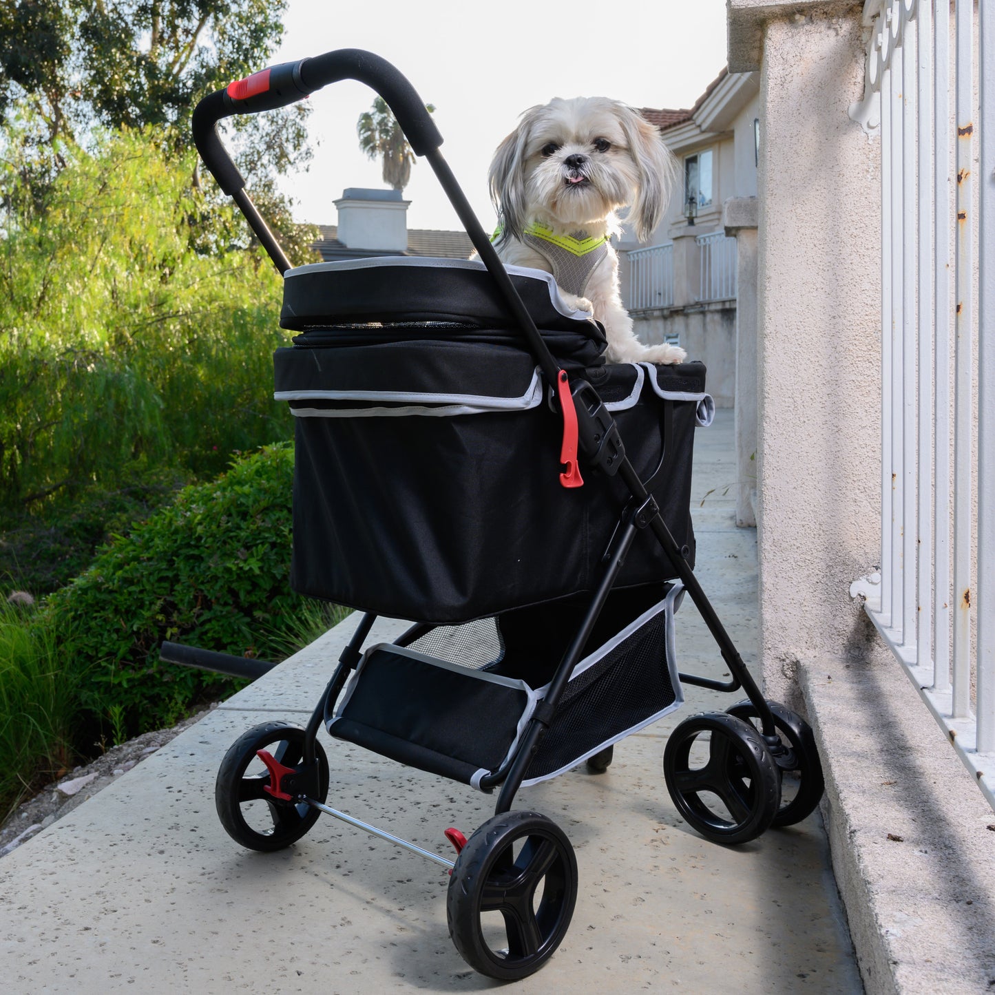 OPEN-BOX | Private Black Pet Stroller for Dogs and Cats