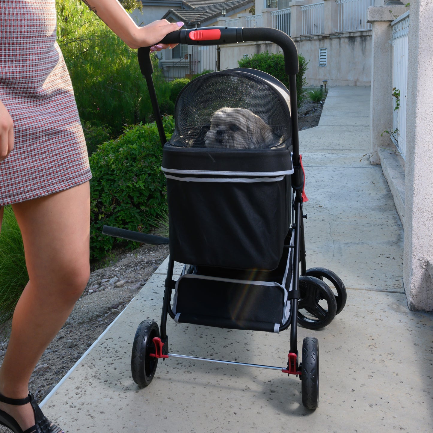 OPEN-BOX | Private Black Pet Stroller for Dogs and Cats