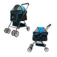 Swift Pet Stroller -  Zipperless, Quality Mesh Windows, Pee Pad Insert, Double Rear Brakes, Rotating Front Wheels, Lightweight, Two-Way Canopy, for Small Dogs/Cats, Supports pets up to 45LBS
