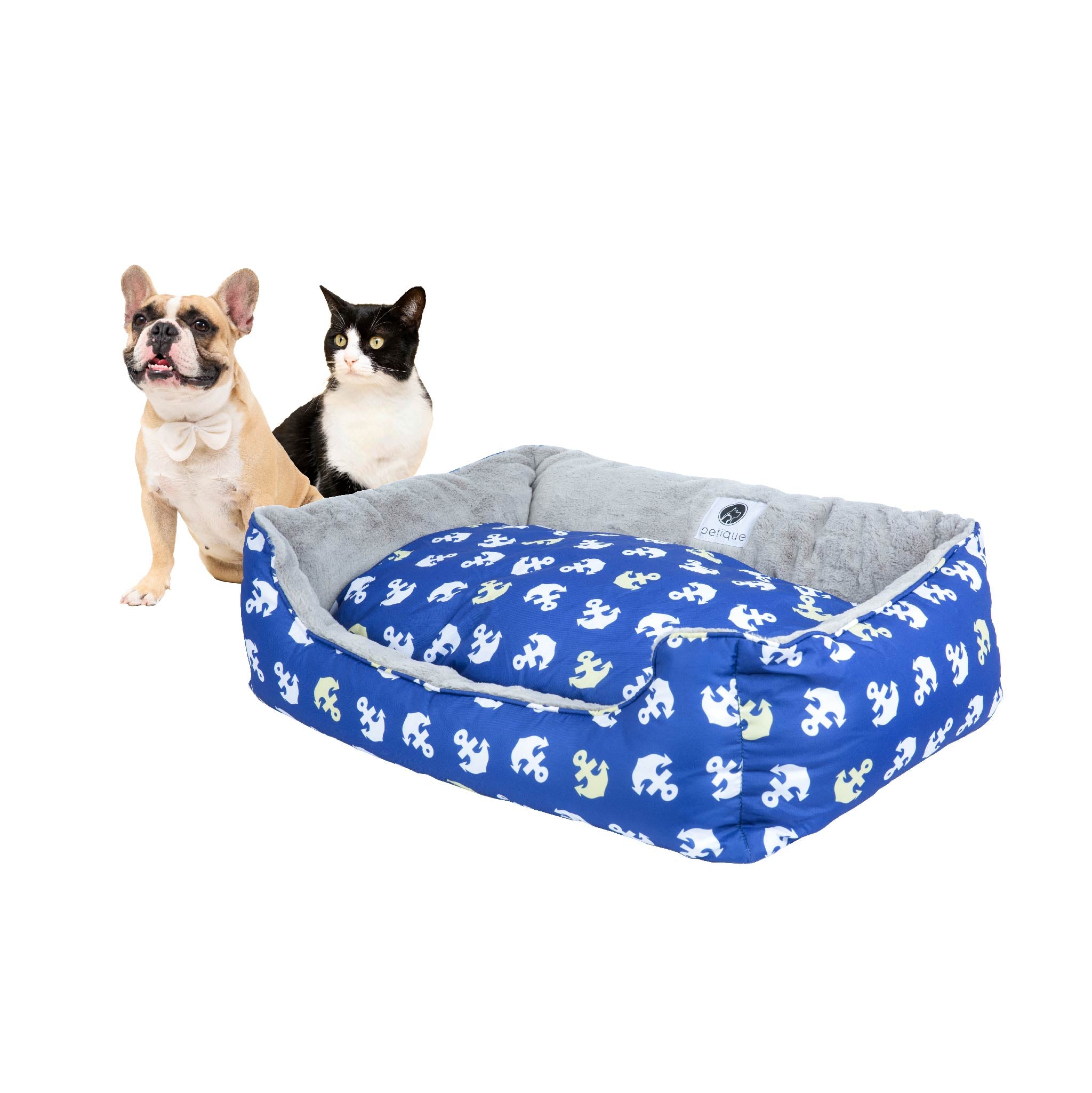 Anchor s Away Reversible Pet Bed Soft Calming Pet Bed Anti Anxiety Nonskid Bottom Premium Comfort Plus Pet Bed for Large Medium Small Dogs Cats