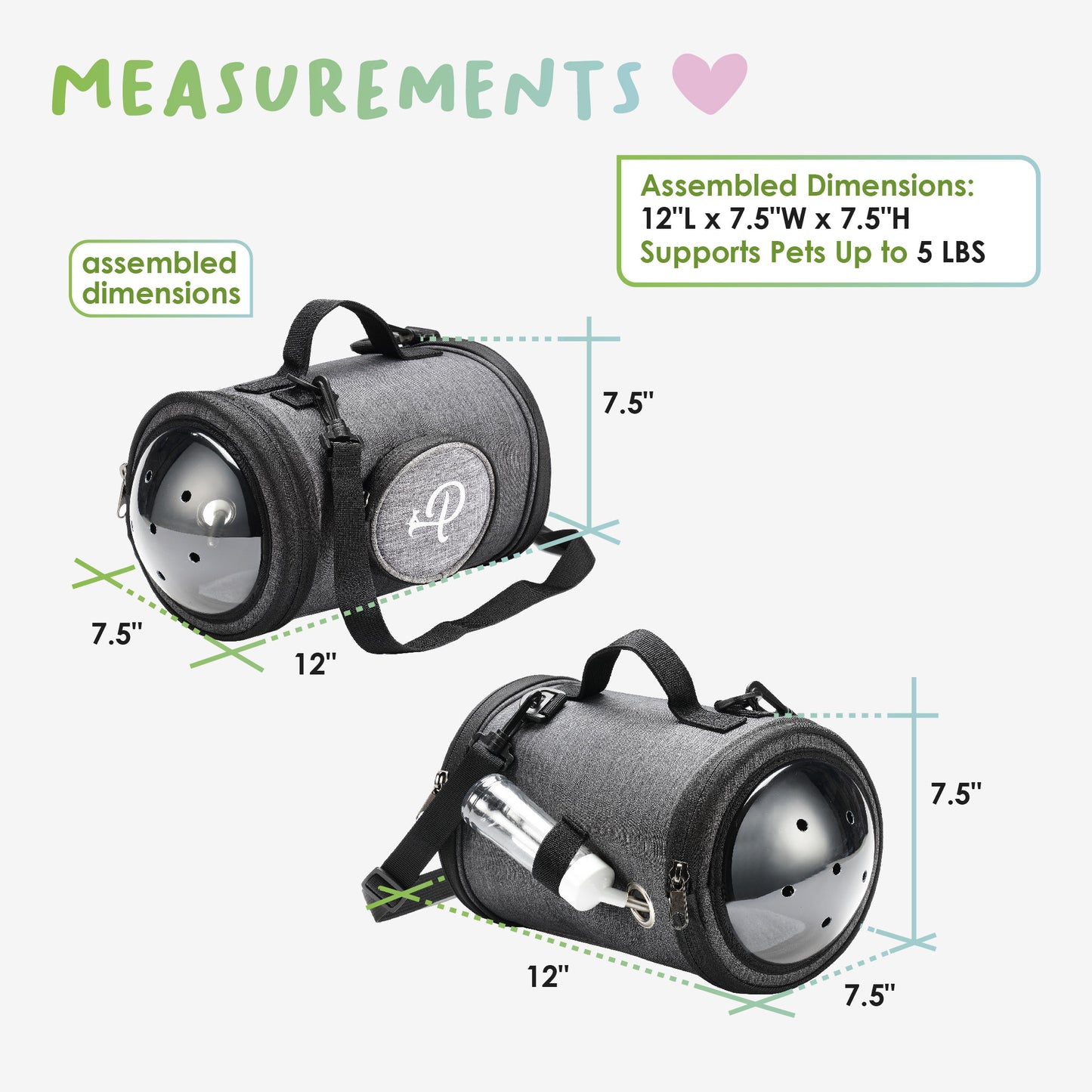 capsule pet carrier measurements