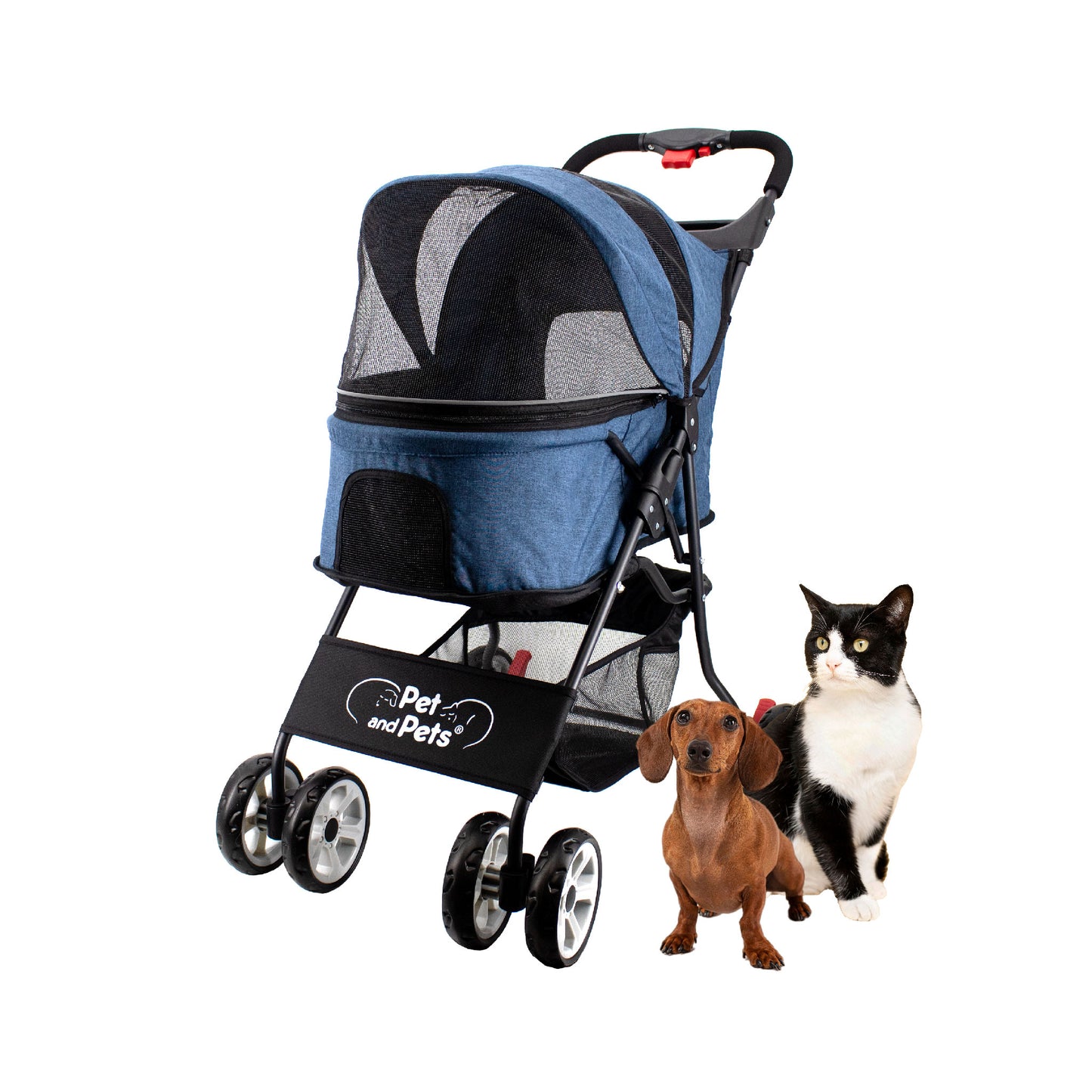 Catalina Pet Stroller: Durable, Lightweight, Compact Fold, Ventilation, Pee Pad Insert, Cup Holder, for Dogs/Cats/Pets up to 45LB