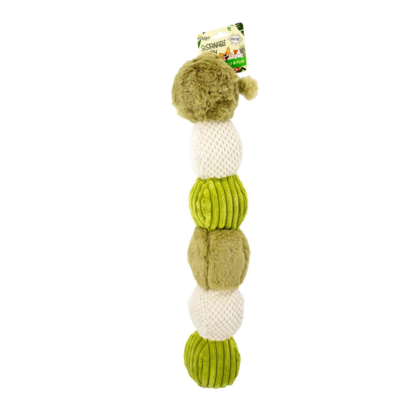 Craig the Tough Hemp Caterpillar Dog Toy: Durable Squeaky Balls, Crinkle Material for Interactive Play, Eco-Friendly Hemp Antennas, Reduces Boredom & Destructive Behavior