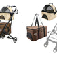 OPEN-BOX | Two Level Pet Stroller + Detachable Car Seats for Multiple Pets in Brown