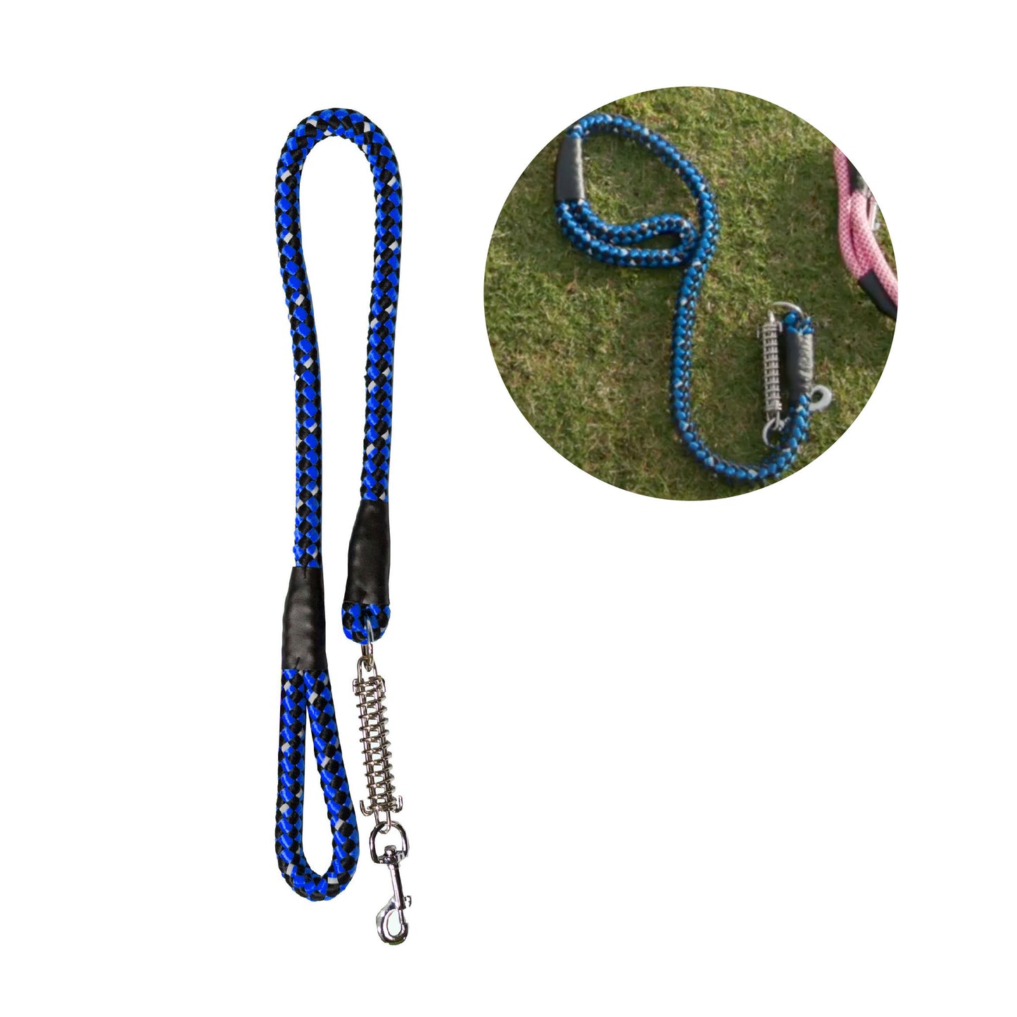 Tug Control Dog Leash - Reflective, Shock Absorber, Comfortable Grip, Sleek Design, Strong Weave Accent, for Small/Medium/Large Dogs/Cats/Pets