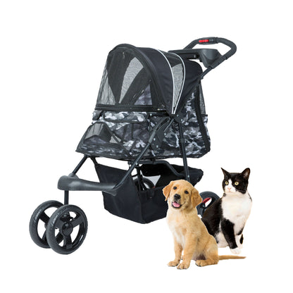 black camo durable pet stroller