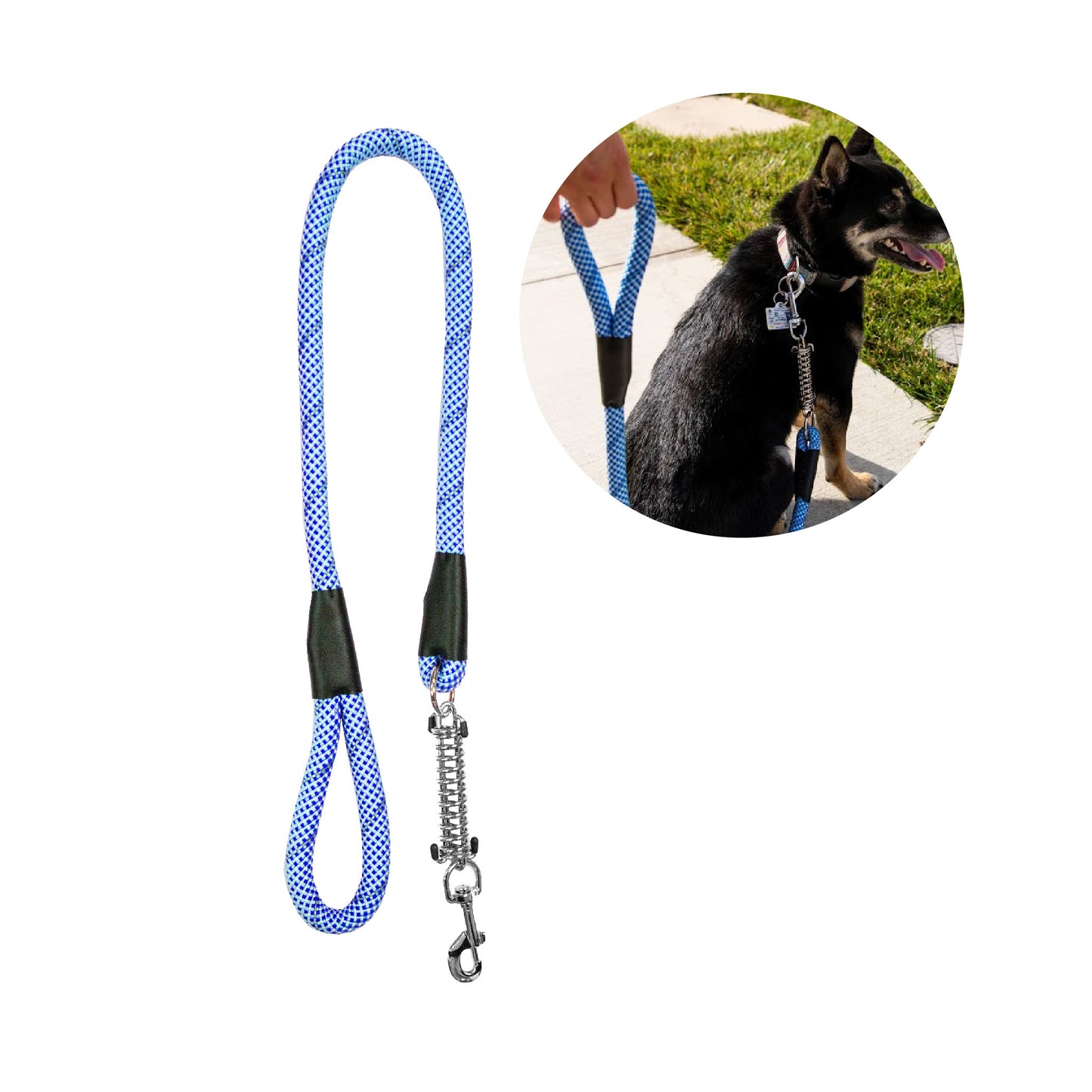 Tug Control Dog Leash - Reflective, Shock Absorber, Comfortable Grip, Sleek Design, Strong Weave Accent, for Small/Medium/Large Dogs/Cats/Pets