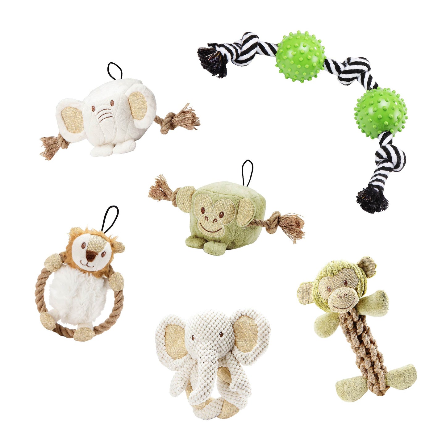 6 Piece Hemp Pet Toy Bundle Pack: Durable, Non-Toxic & Fun Dog Toys - Tough Rope & Squeaker Chew Toys for Safe, Healthy, and Happy Pets, Eco-Friendly & Mold-Resistant, Perfect for Chewers & Playtime, CE Certified Pet Toys