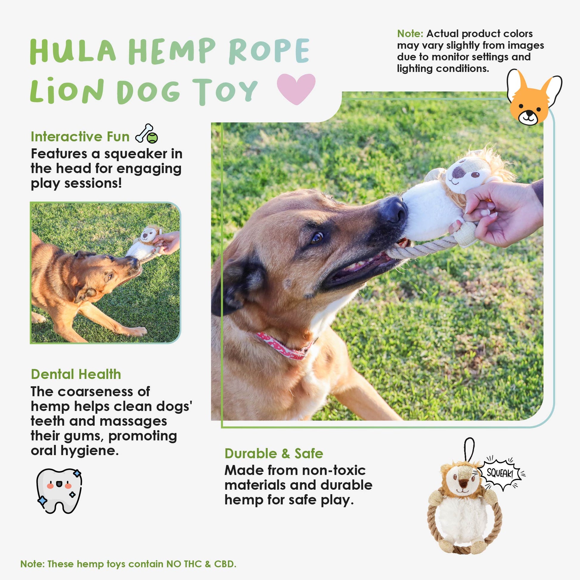 infographic hula hemp rope lion dog toy