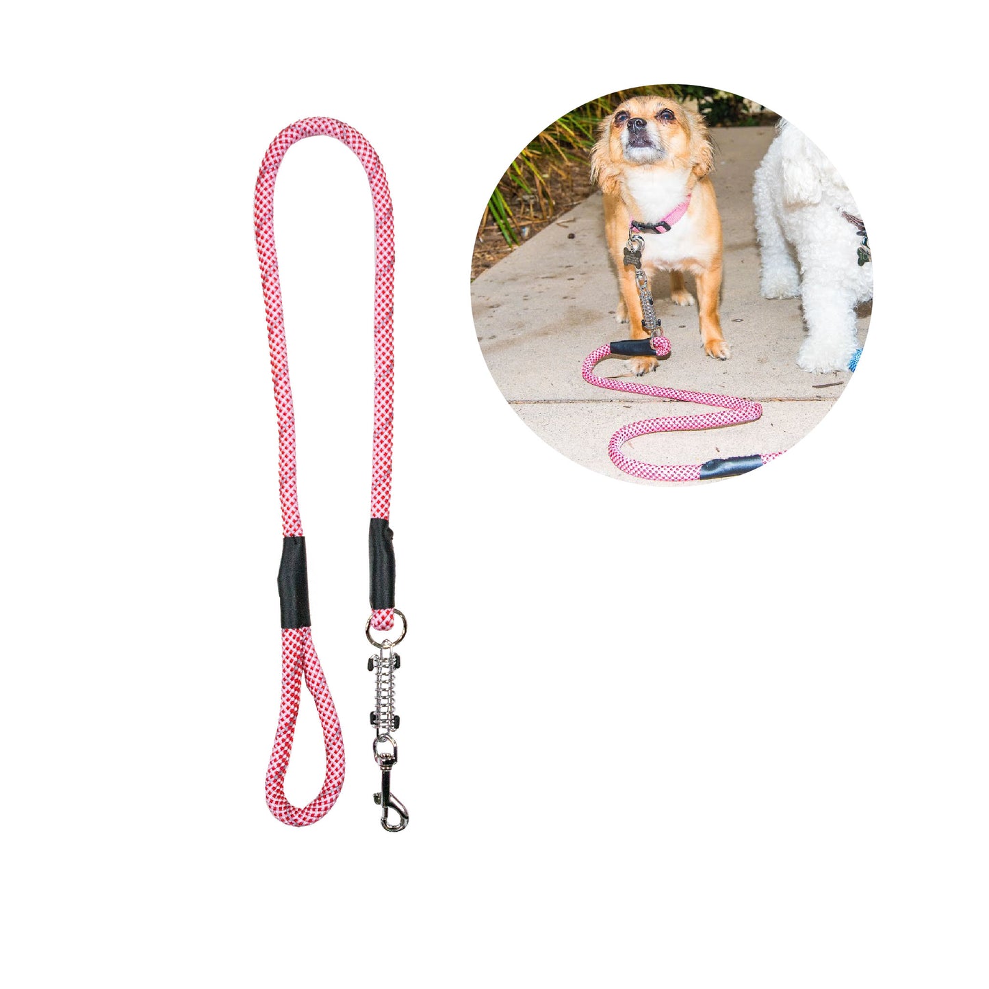 Tug Control Dog Leash - Reflective, Shock Absorber, Comfortable Grip, Sleek Design, Strong Weave Accent, for Small/Medium/Large Dogs/Cats/Pets