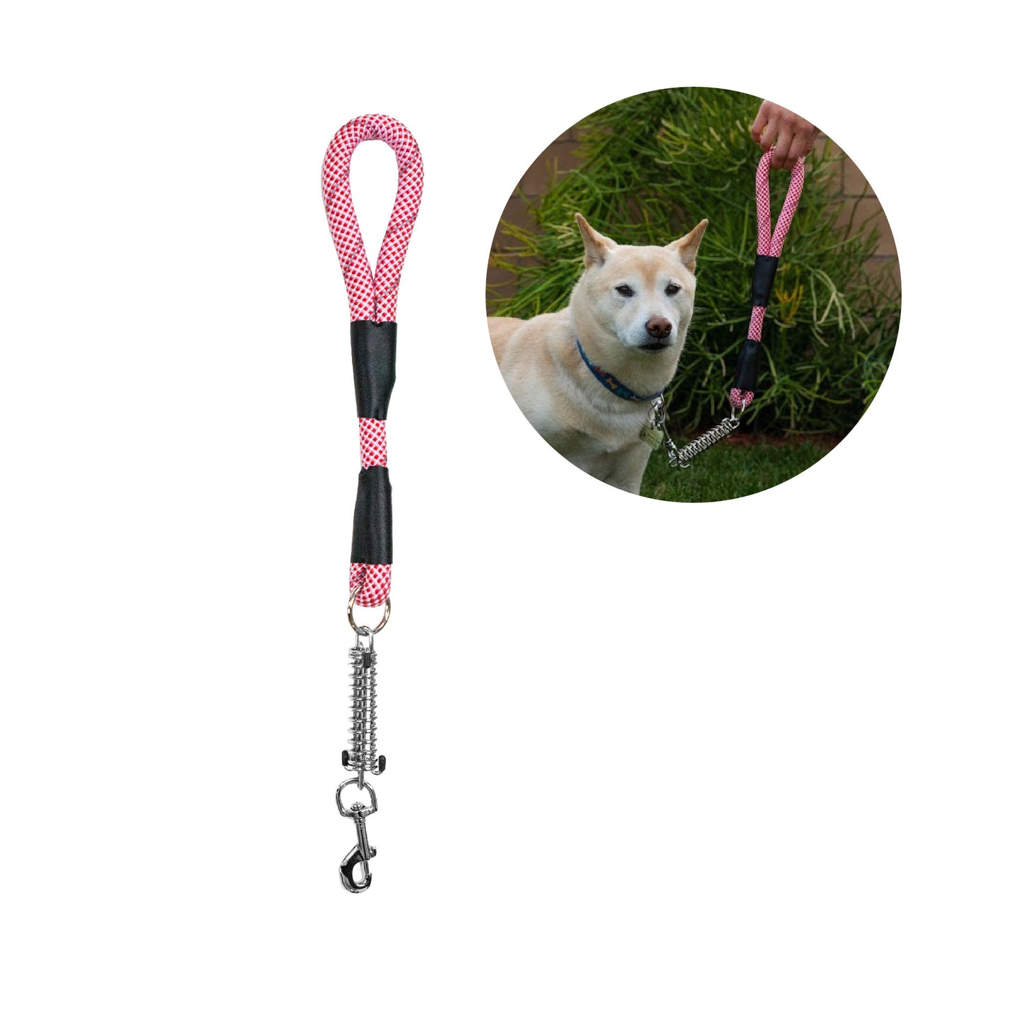 Tug Control Dog Leash - Reflective, Shock Absorber, Comfortable Grip, Sleek Design, Strong Weave Accent, for Small/Medium/Large Dogs/Cats/Pets