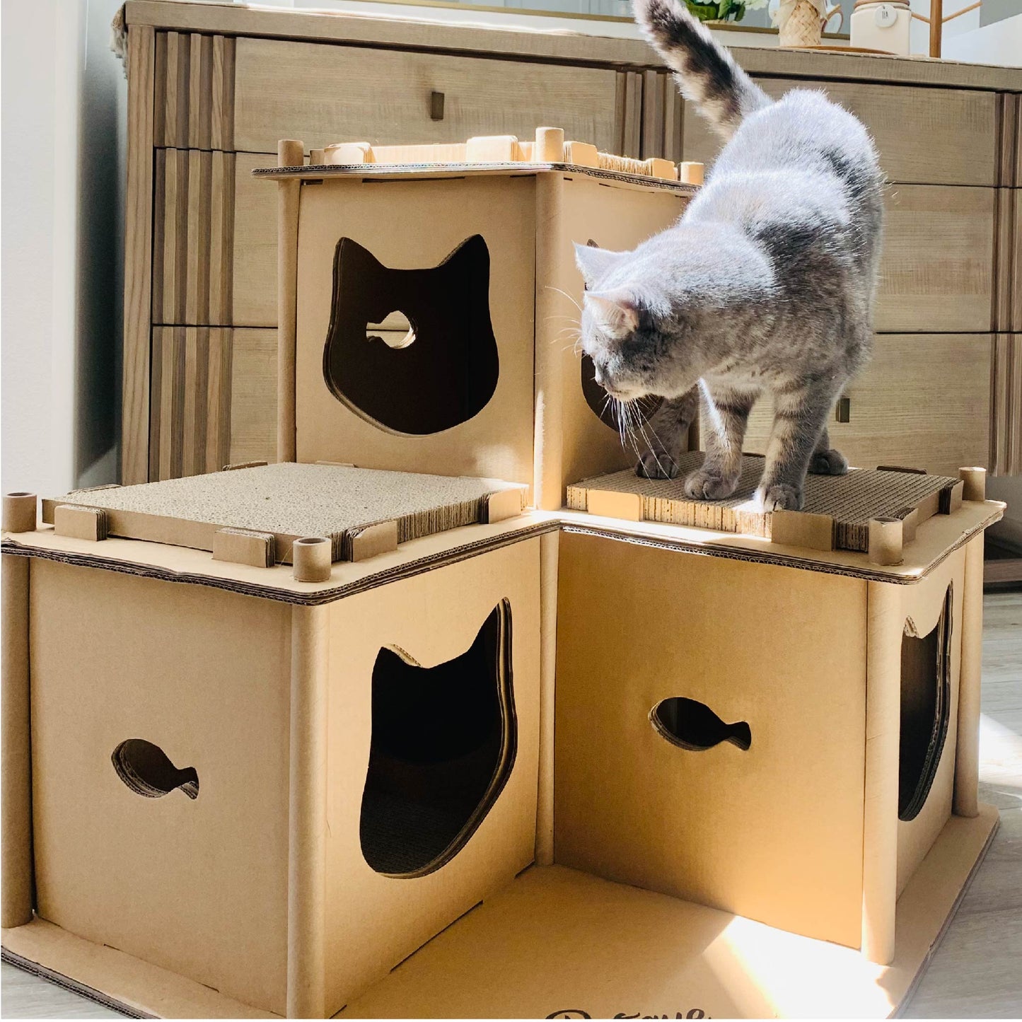 feline fortress double-sided scratch boards