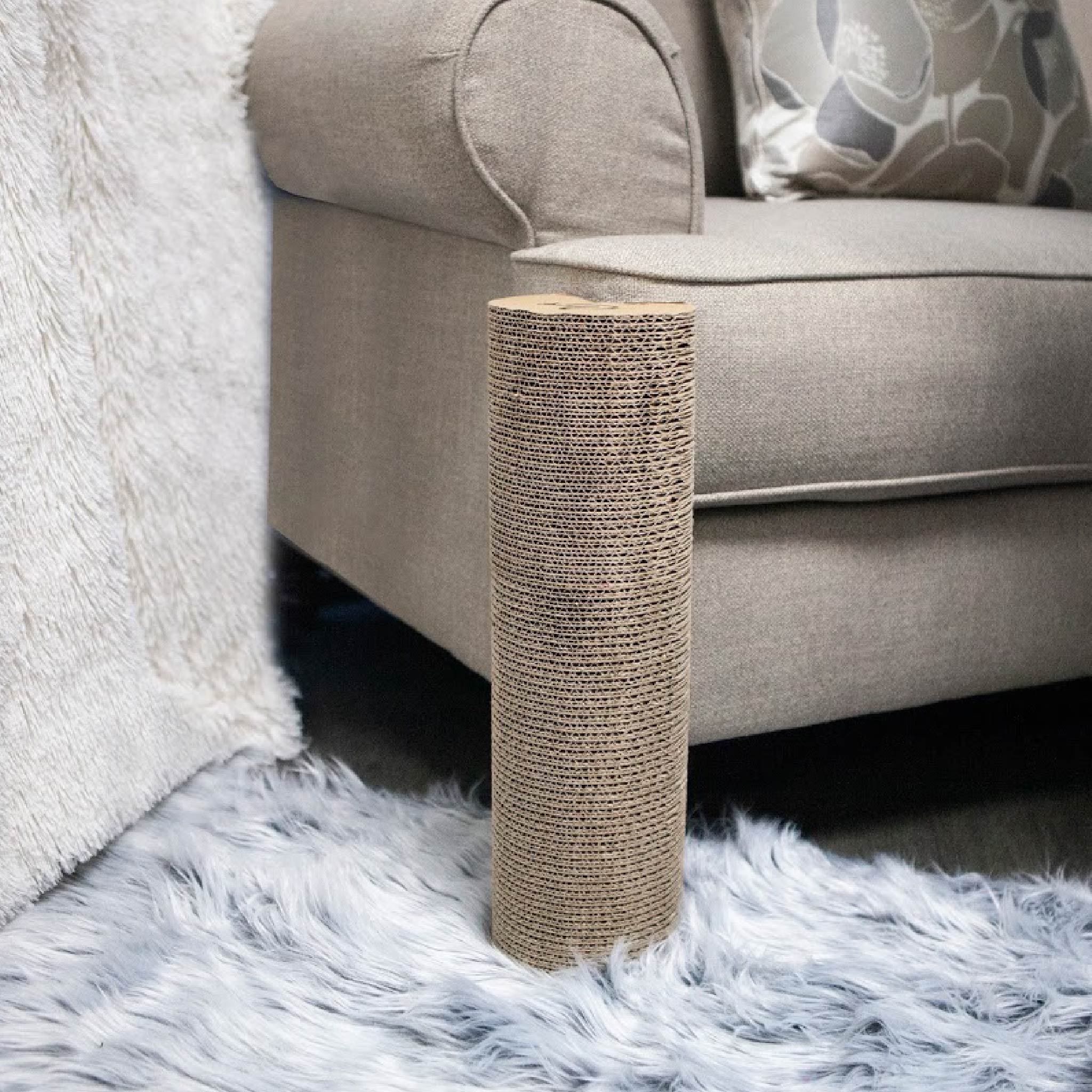 Kitty Corner Cat Scratching Post 2 Pieces Eco Friendly Sustainable Compostable Non Toxic Double Stick Foam Tape Included Durable Cardboard