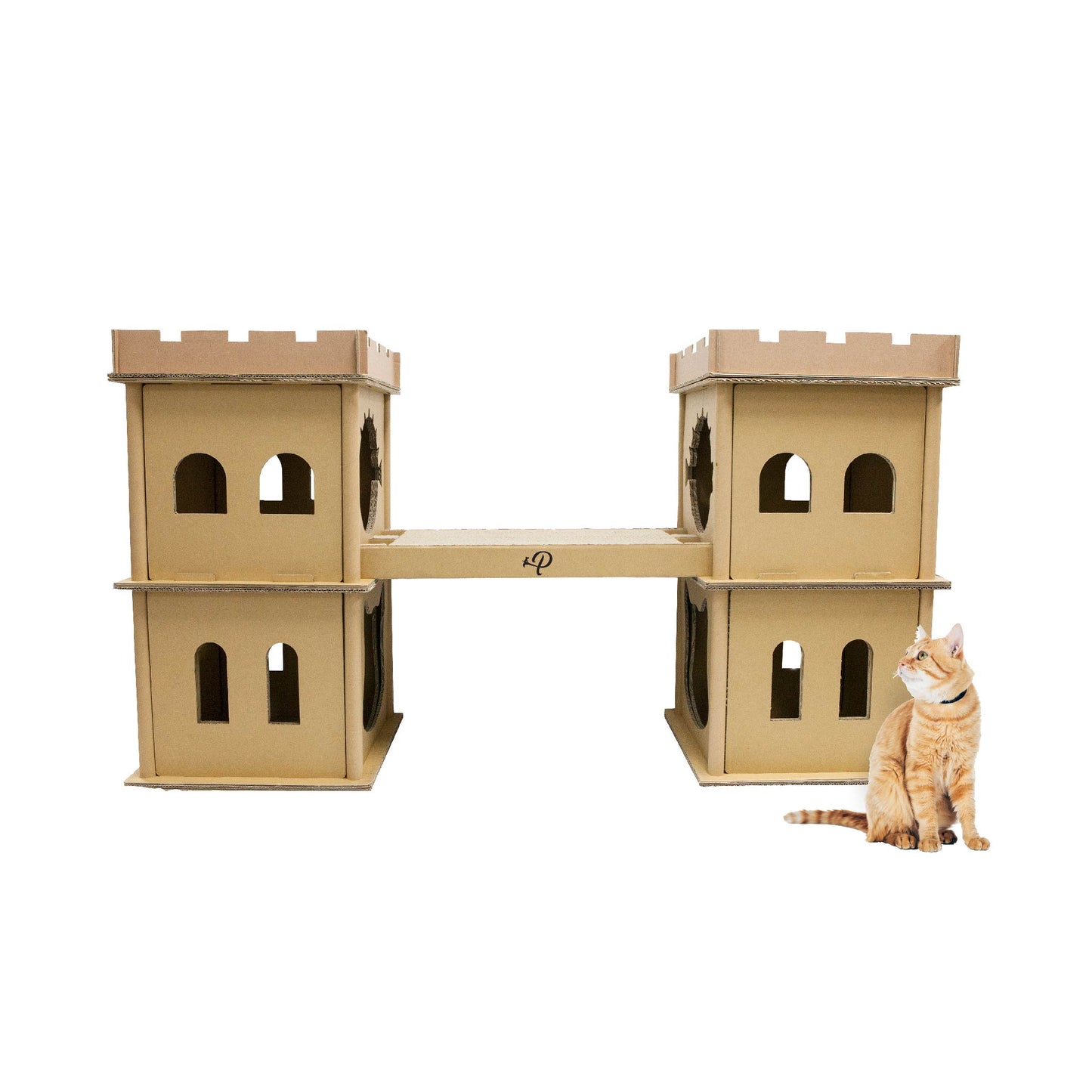 London Bridge Cat House: Safe, Sustainable, Fun, Non-Toxic, Sturdy, Easy Assembly, Eco-Friendly, 3 Levels, Multiple Scratch Boards, SUPPORTS UP TO 35 LBS