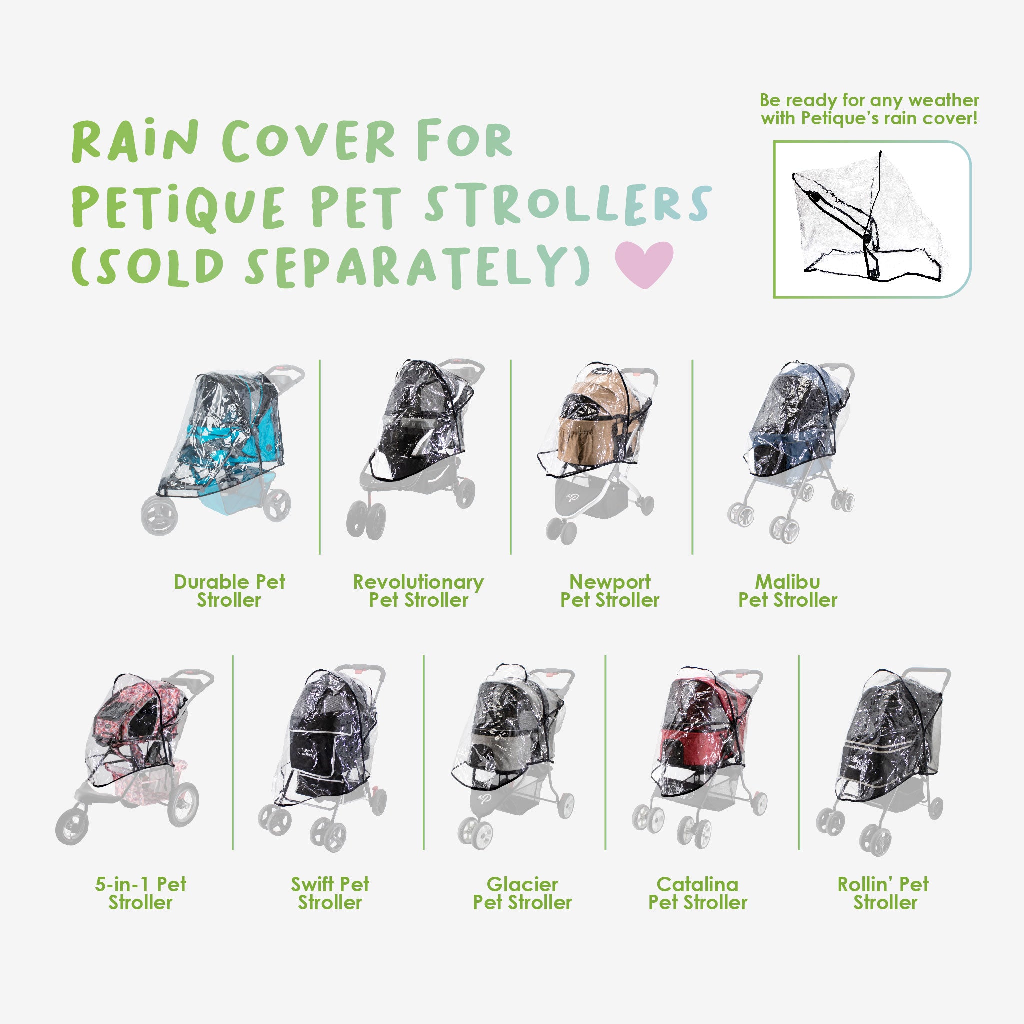 Pet stroller rain outlet cover