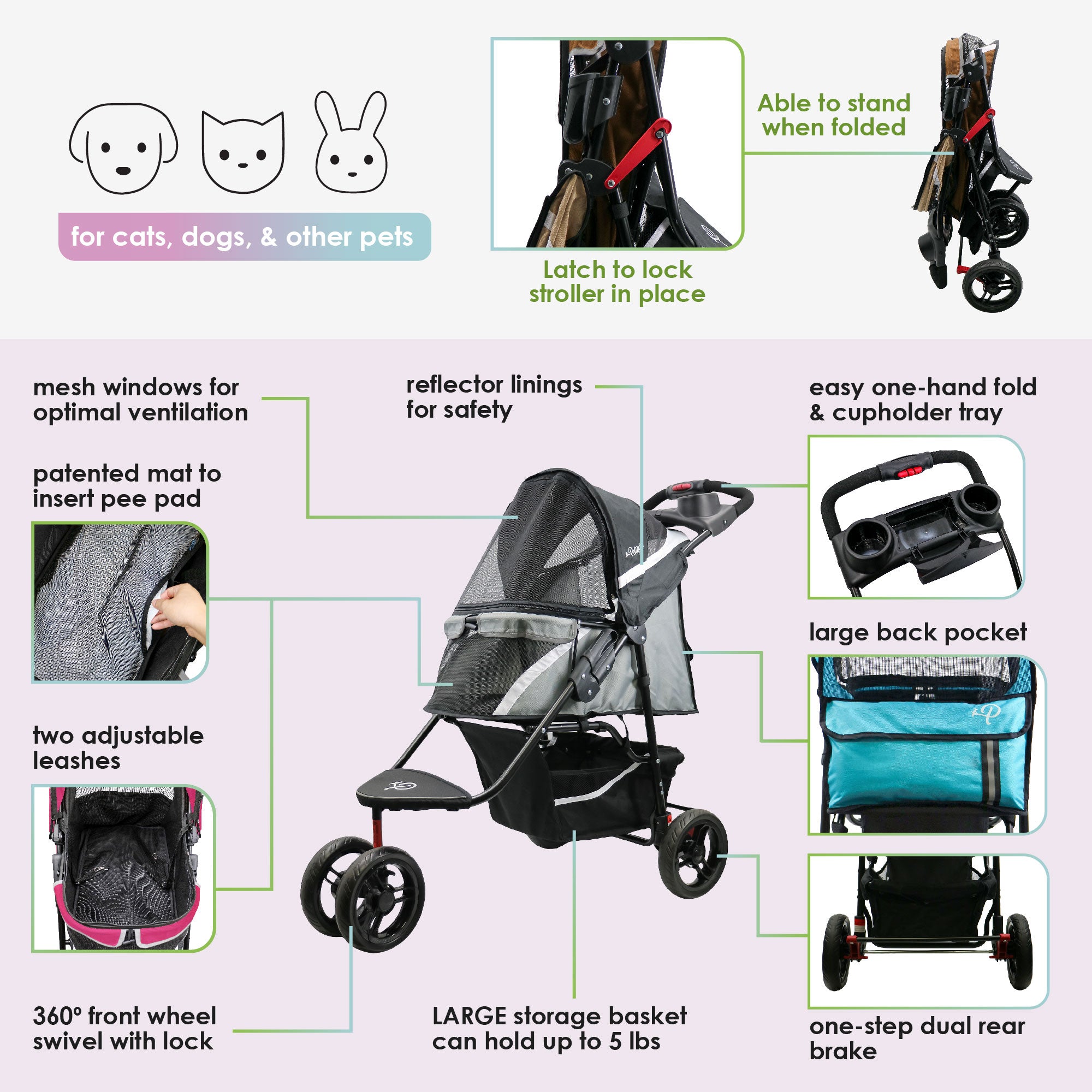 Petique's Revolutionary Pet Stroller for Dogs, Cats, and Small