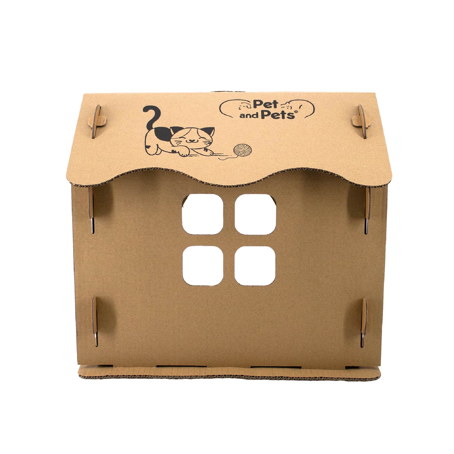 Scratch Pad Cat House: Large Double-Sided Scratch board, 100% Non-Toxic, Eco-Friendly, Sturdy, Easy to Build, Lightweight, Durable Cardboard, No Formaldehyde, Sustainable, Compostable, Recyclable, for Cats, Bunnies, Small Animals