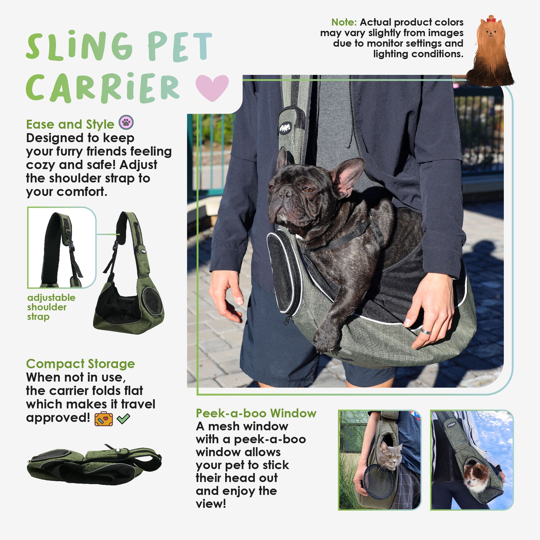 Pet slings for cats best sale