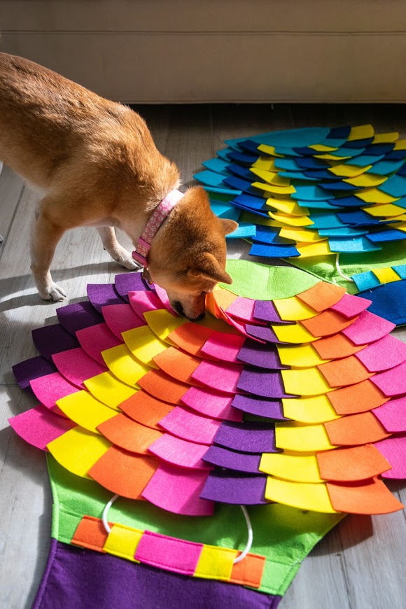Large Multicolor Snuffle Snake Dog Treat Puzzle Mental Stimulation