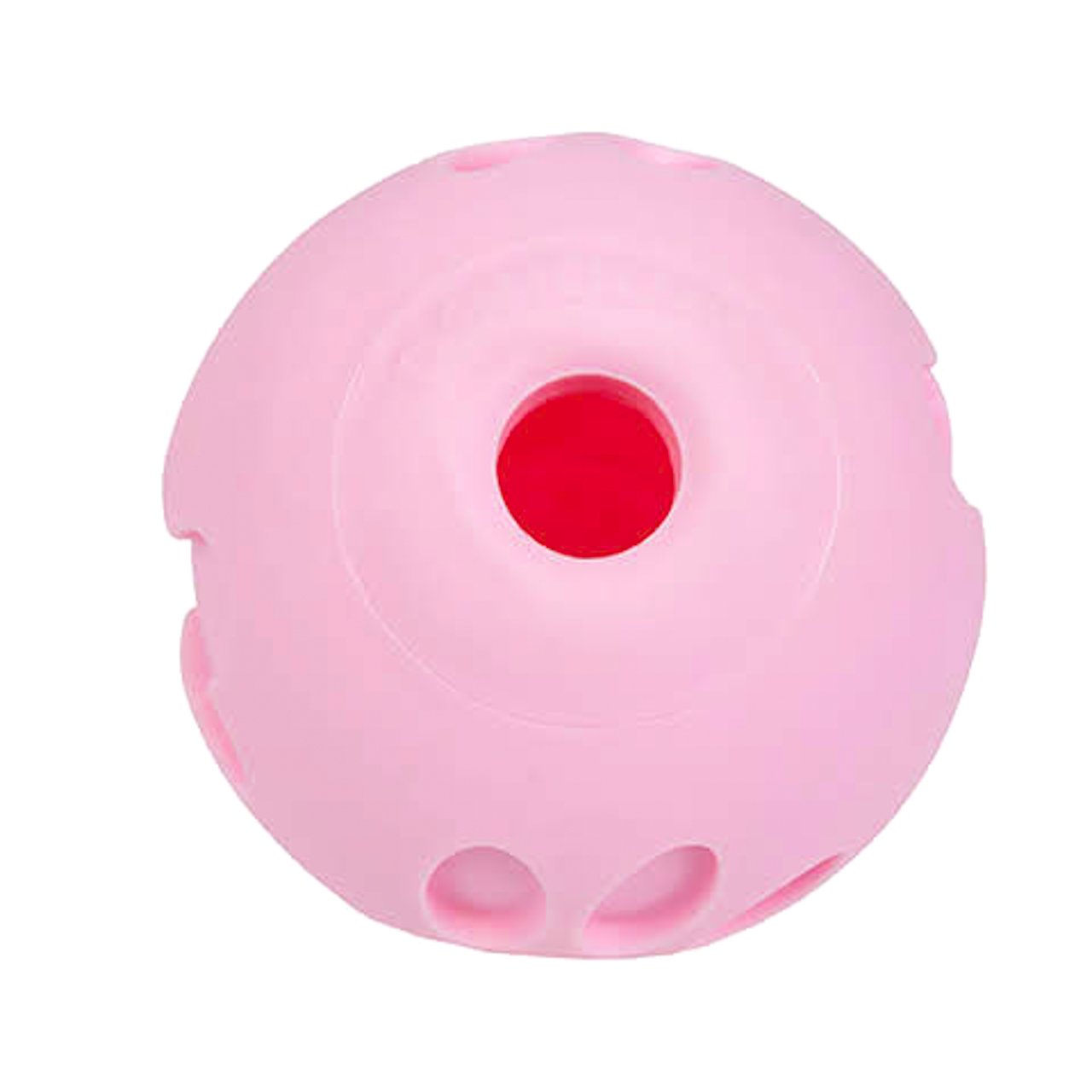 Treat dispenser outlet ball